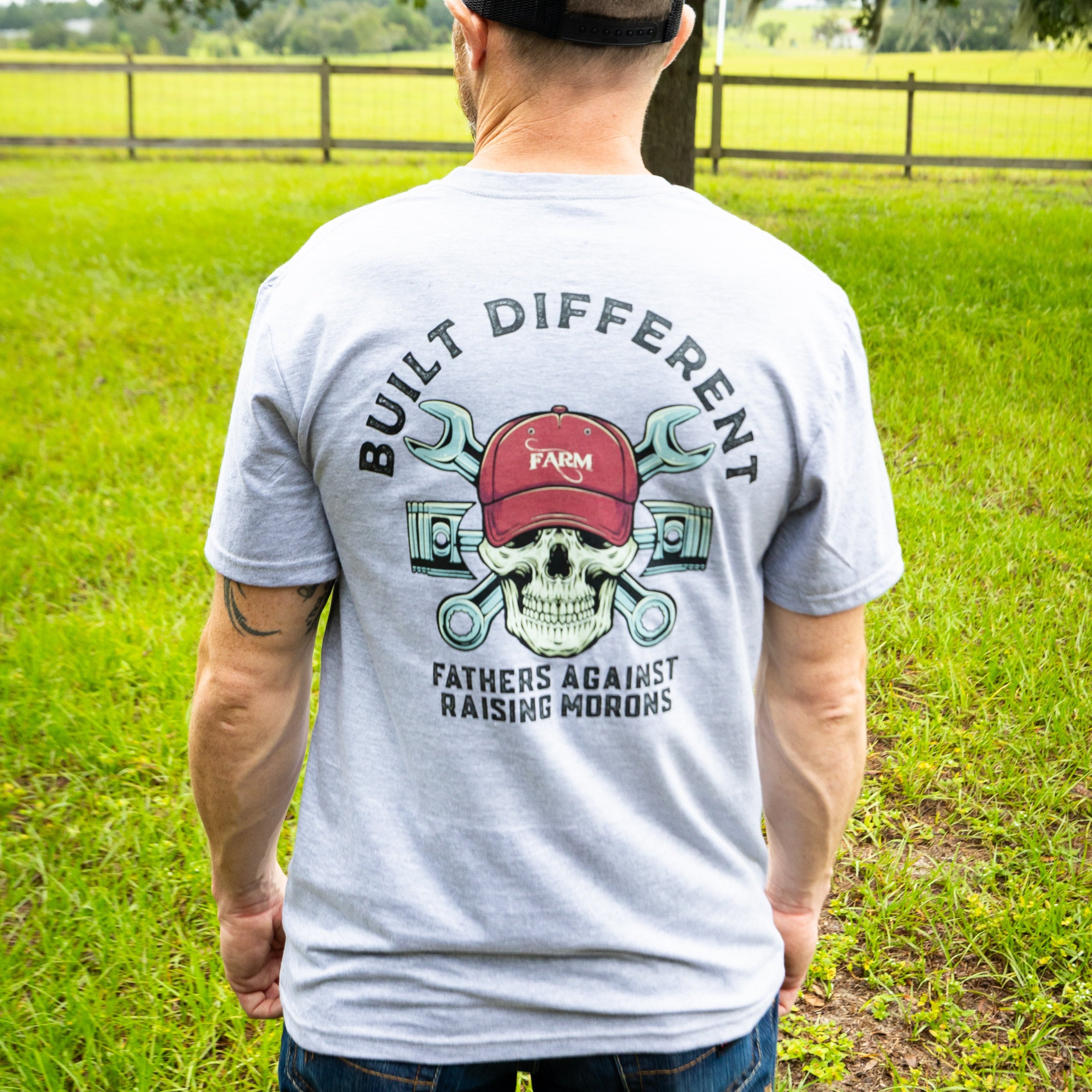 Built Different Tee Back Grey 