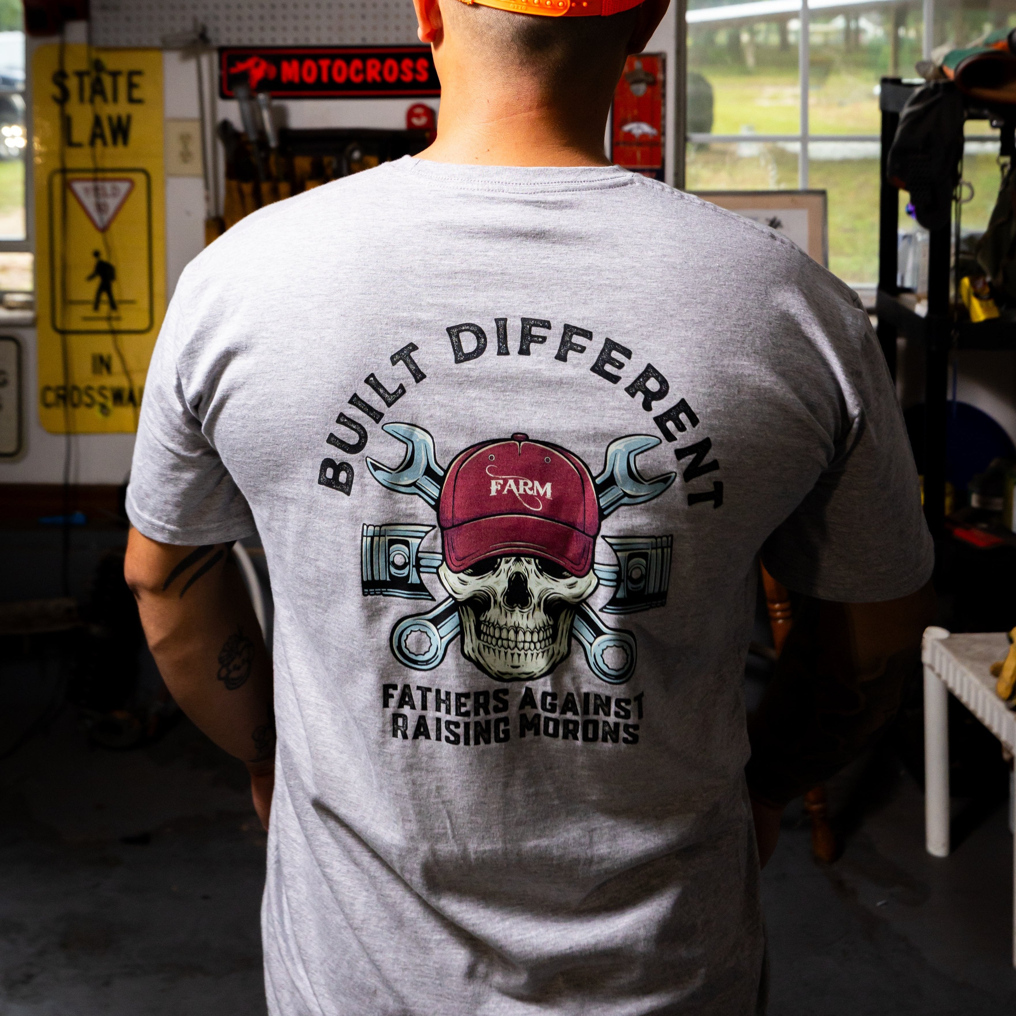 Built Different Tee Grey Back