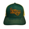 FARM Leather Patch Snap Back Hat - Green/Gold