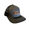 Black/Charcoal/Black Leather Patch Hat FARM Logo