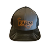 Black/Charcoal/Black Leather Patch Hat FARM Logo