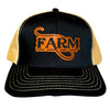 FARM Leather Patch Snap Back Hat - Black/Gold