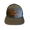 Charcoal/Black Leather Patch Hat FARM Logo