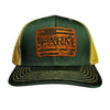 Flag Leather Patch Hat - Green/Gold