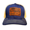 Flag Leather Patch Hat-Navy/Gold